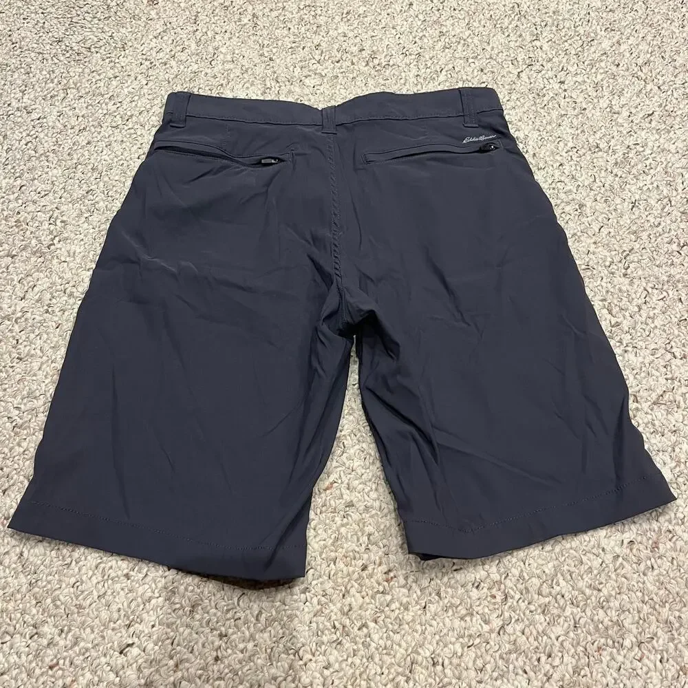Eddie Bauer Travex Horizon Mens Performance Chino Shorts 33 Gray Outdoor Hiking